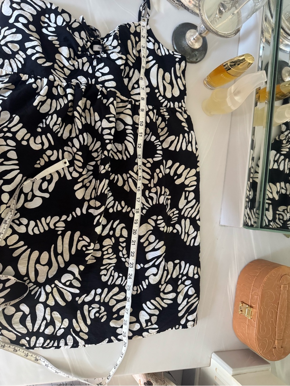 Nine West Black and White Floral Print Midi Dress - Picture 11 of 12